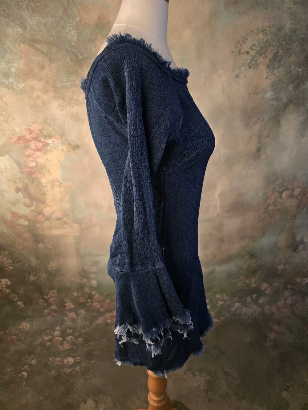 Venus Off The Shoulder Raw Edge Denim XS - Picture 5 of 14